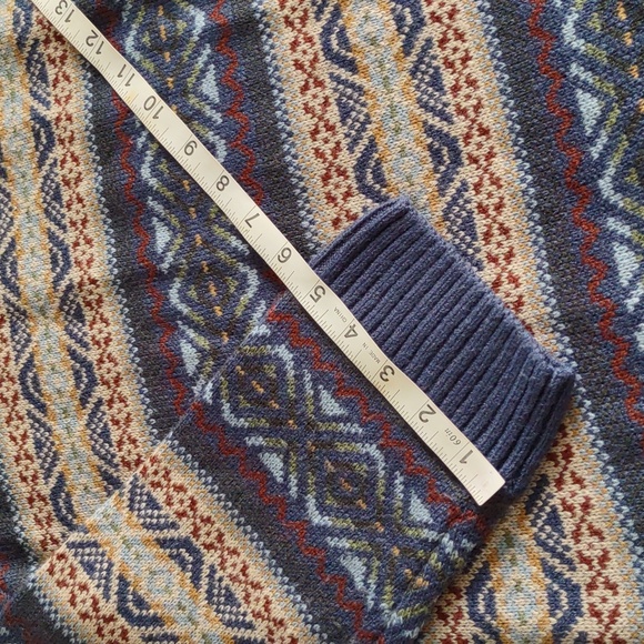 Scandia Woods 2XL Blue Tan Fair Isle Sweater - Picture 6 of 15
